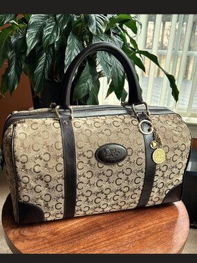CELINE C Sulky Boston Bag, Tan and Brown 👜